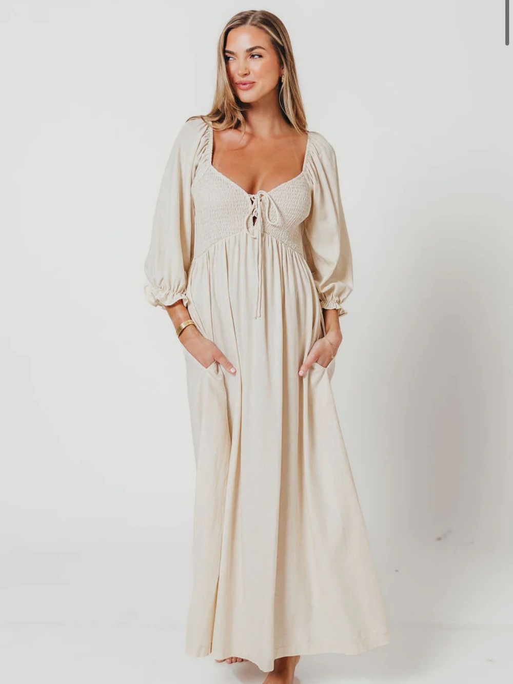 Cecilia Maxi Dress in Linen Blend